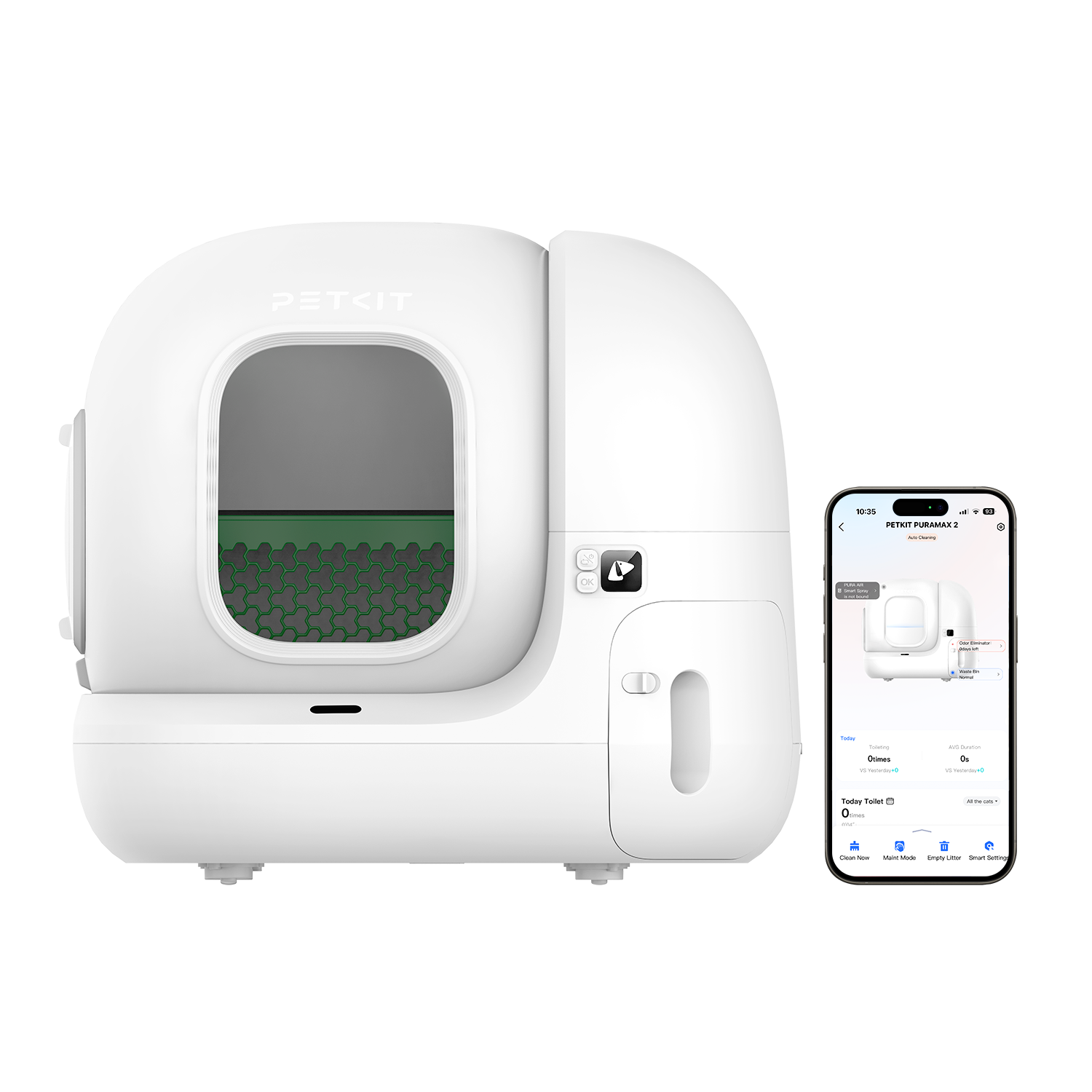 PETKIT Pura MAX 2 — Automatic Cat Litter Box, 480 x 480 x 520 cm, White
