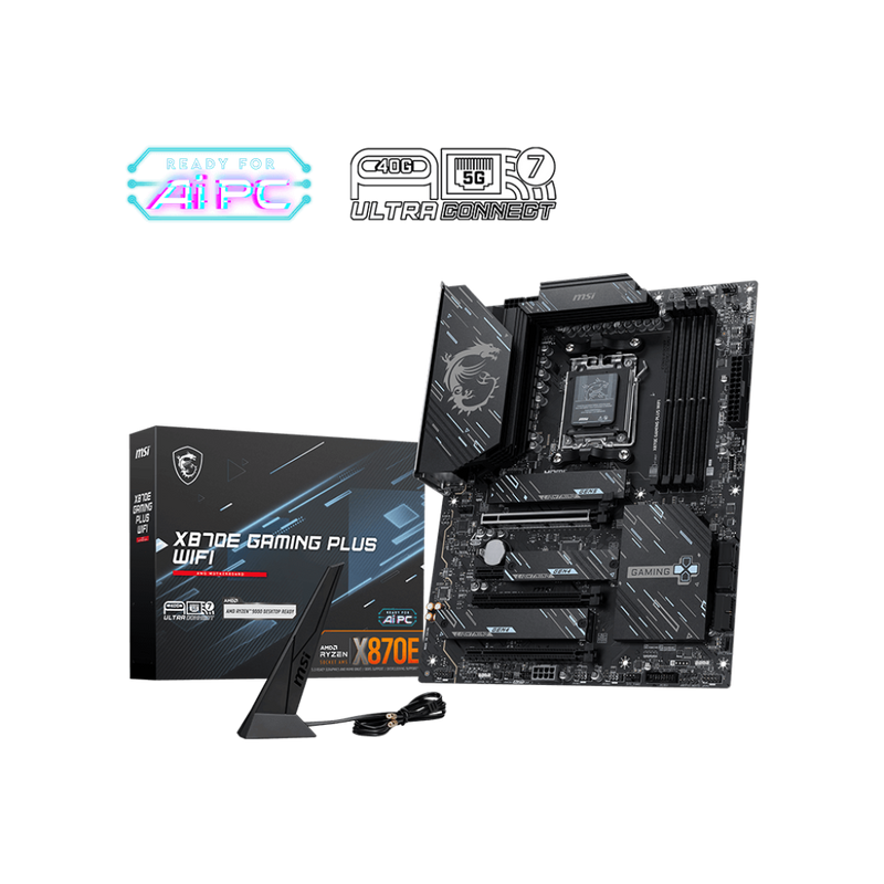 MSI X870E GAMING PLUS WIFI, Processor family AMD, Processor socket AM5, DDR5 UDIMM