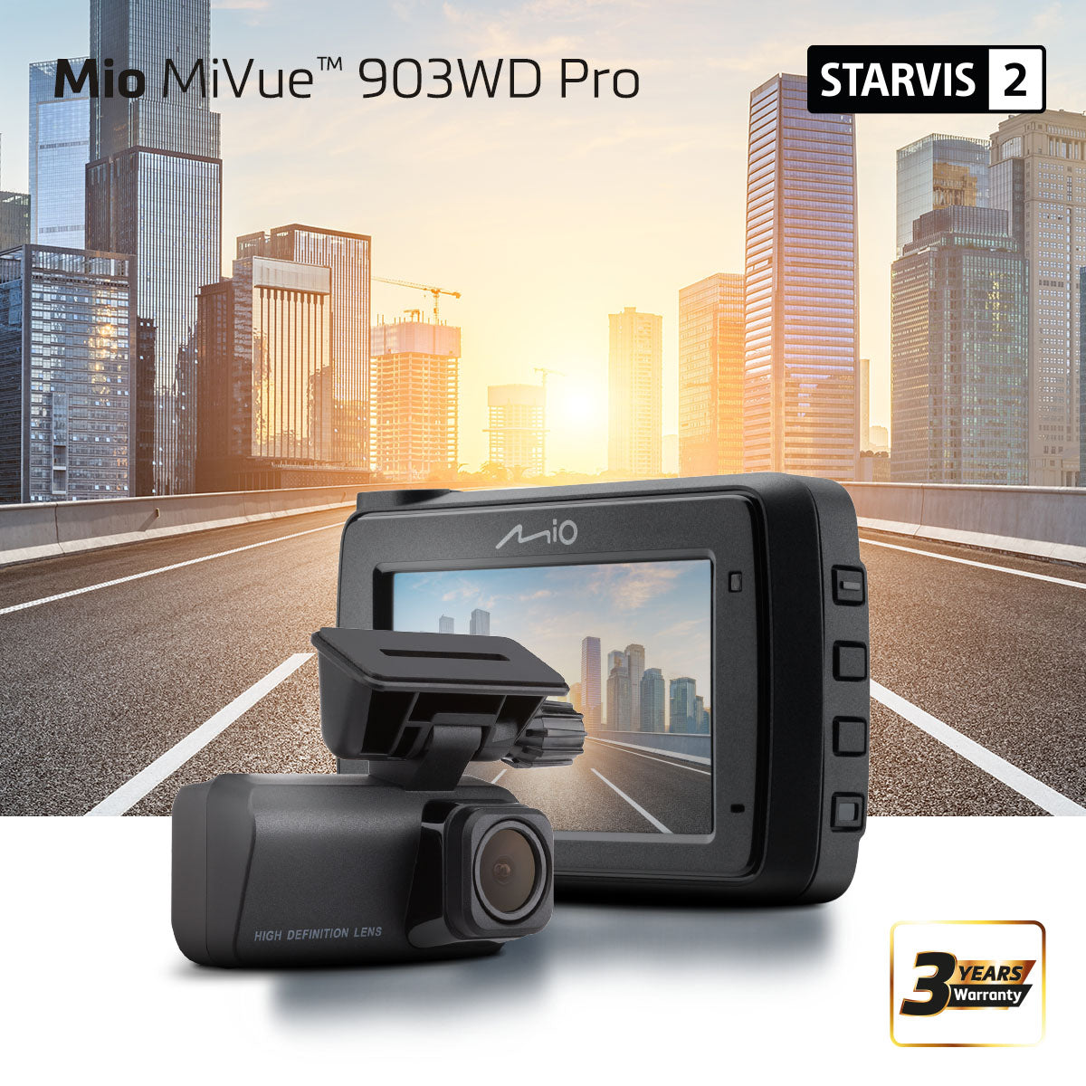 Mio MiVue 903WD Pro — Car Dash Camera, GPS, Wi-Fi