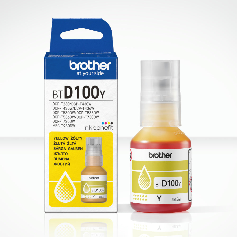 Brother BTD100Y, Ink Bottle, Yellow