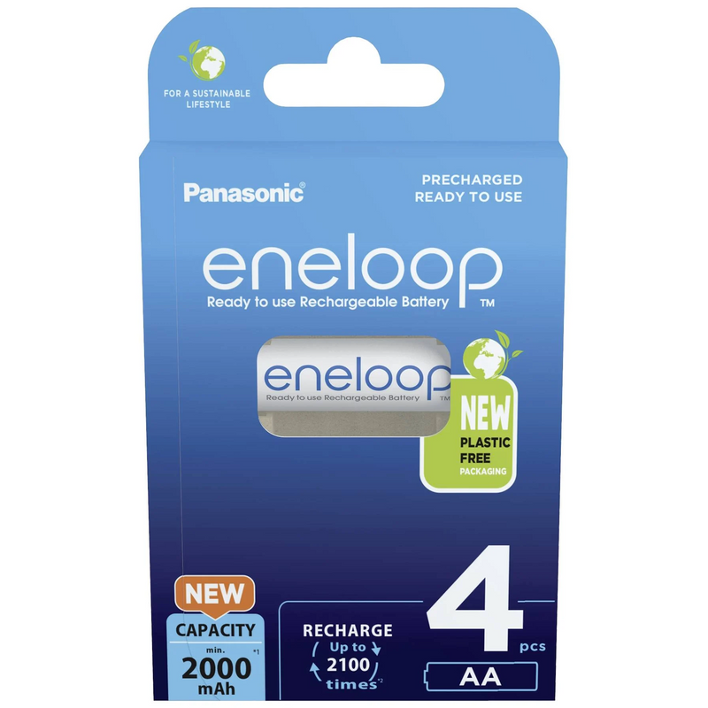 Panasonic ENELOOP BK-3MCDE/4BE — Rechargeable Batteries, AA, 2000 mAh, 4 pc(s)