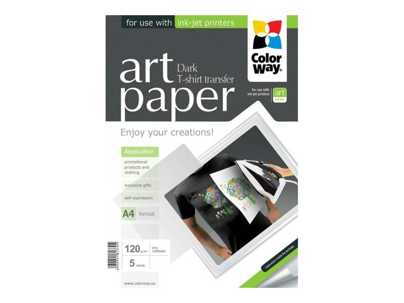 ColorWay ART T-shirt transfer (dark), Photo Paper, 120 g/m², A4