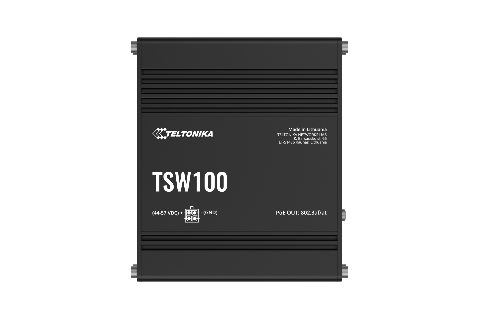 Teltonika TSW100 — Ethernet Switch 5x1GbE, POE af/at (TSW100010040), Unmanaged, Wall-mountable