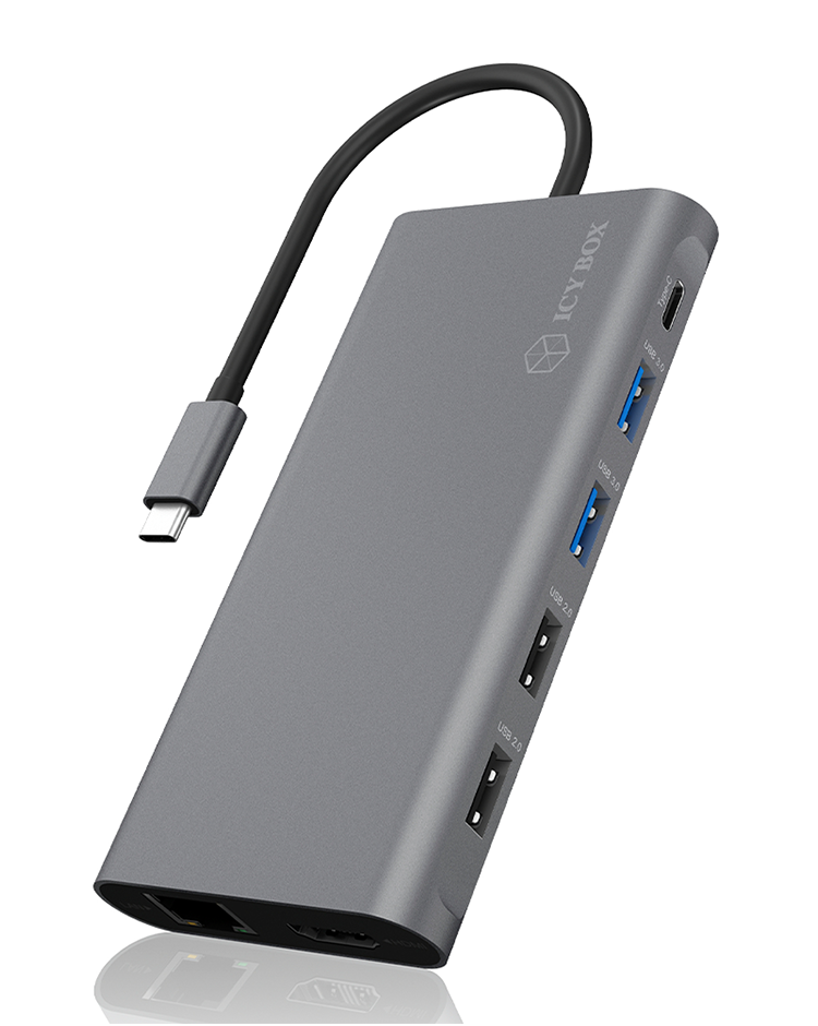 Raidsonic BOX IB-DK4050-CPD — 12-in-1 USB Type-C dock with PD 100W, Ethernet LAN (RJ-45) ports 1, USB 3.0 (3.1 Gen 1) ports quantity 2, HDMI ports quantity 2