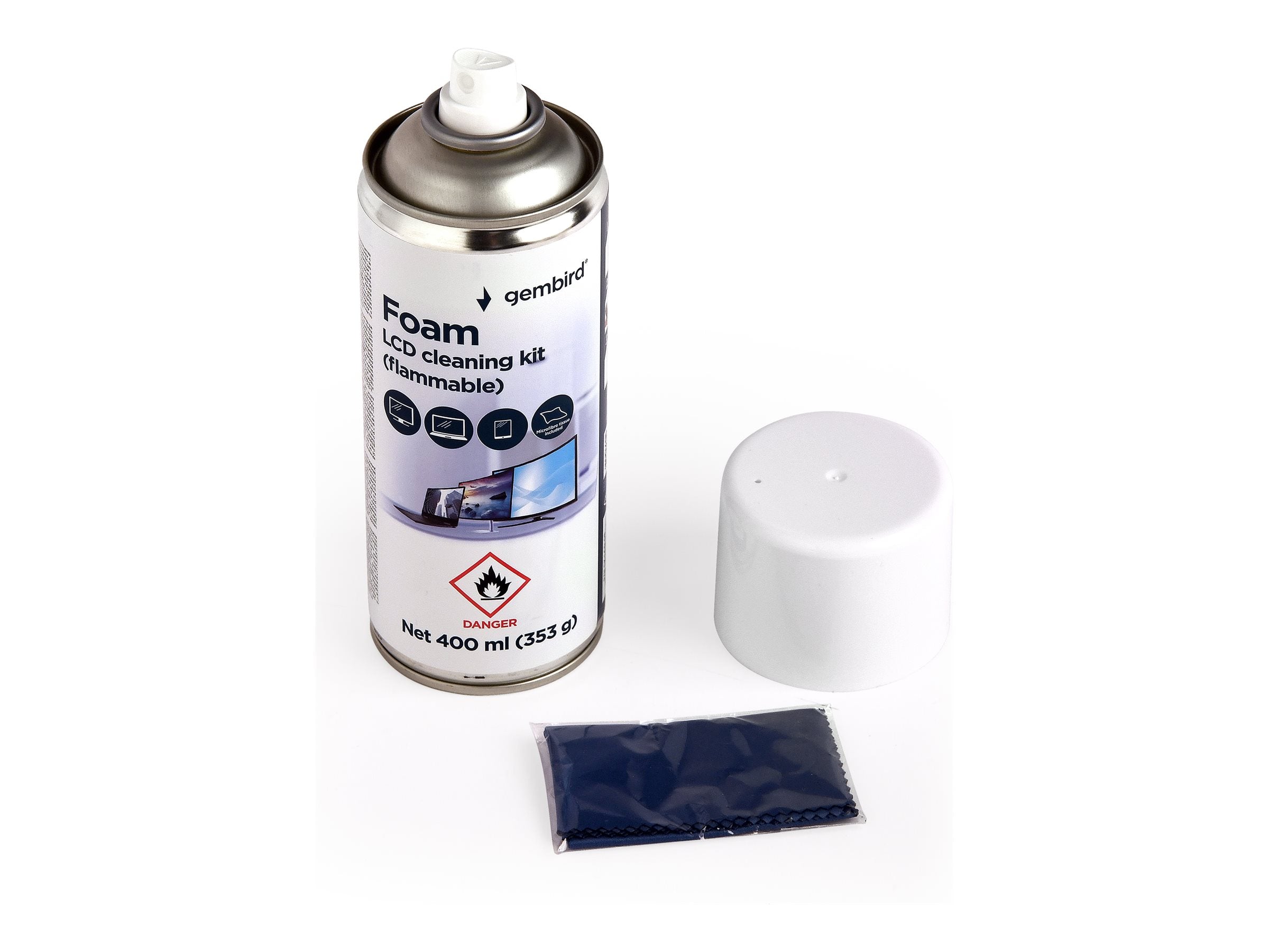 Gembird CK-LCD-08 — Foam LCD Cleaning Kit, Foam Cleaner for LCD / TFT screens, 400 ml