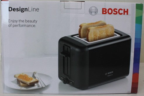 Bosch TAT3P423 — DesignLine Toaster, Power 970 W, Number of slots 2, Housing material Stainless steel
