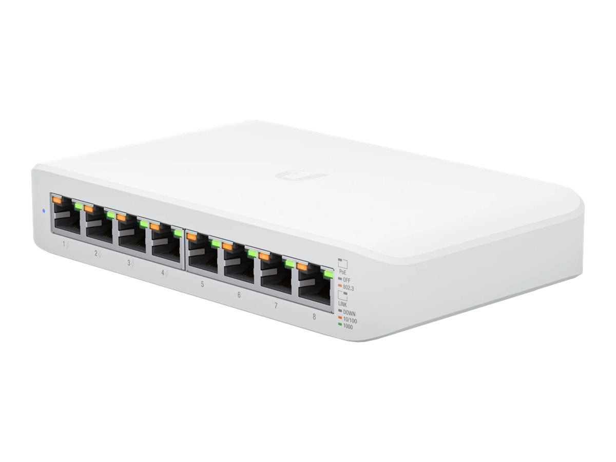 Ubiquiti USW-Lite-8-POE — Switch Lite 8 PoE, Managed L2, Wall-mountable/Desktop, PoE+ ports quantity 4