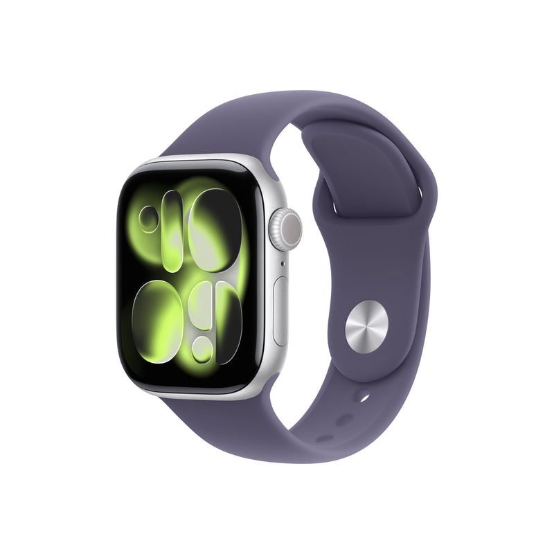 Apple Watch Series 11 GPS 42mm Silver Aluminium Case with Purple Fog Sport Band - S/M