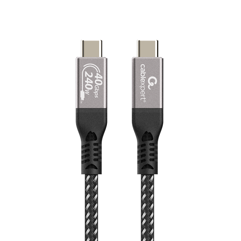 Cablexpert CCBP-USB4-CMCM240-0.5M — Premium USB4 Type-C charging and data cable, 40 Gbps, 240 W, 0.5 m