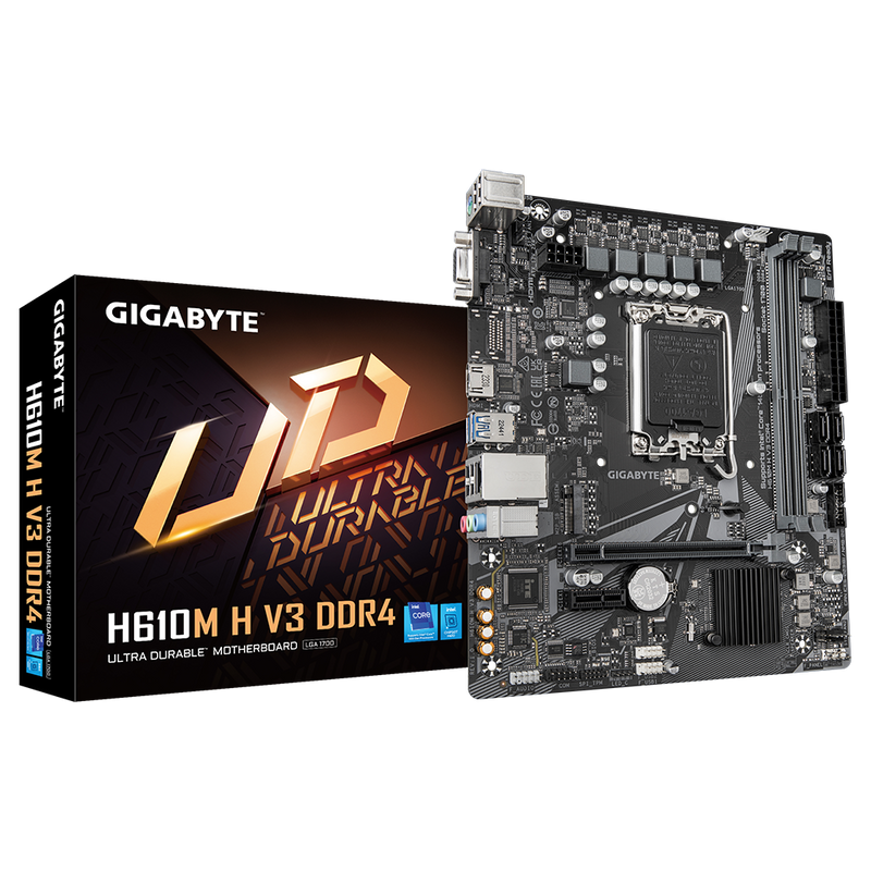 Gigabyte H610M H V3 DDR4, Processor family Intel, Processor socket LGA1700, DDR4 DIMM