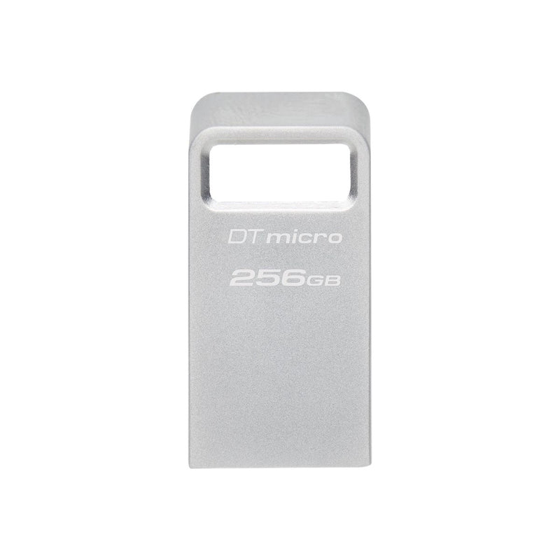 Kingston DataTraveler micro — USB 3.2 Flash Drive, 256 GB, USB Type-A, Silver