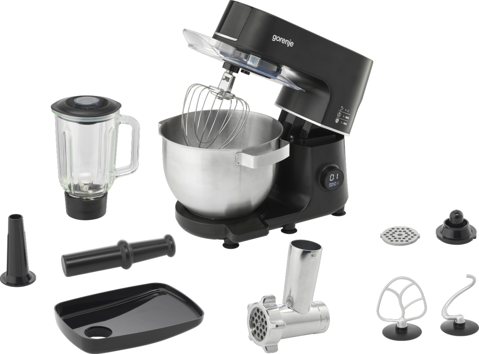 Gorenje MMC1000SCB — Kitchen Machine, 1000 W, Number of speeds 12, Bowl capacity 6 L