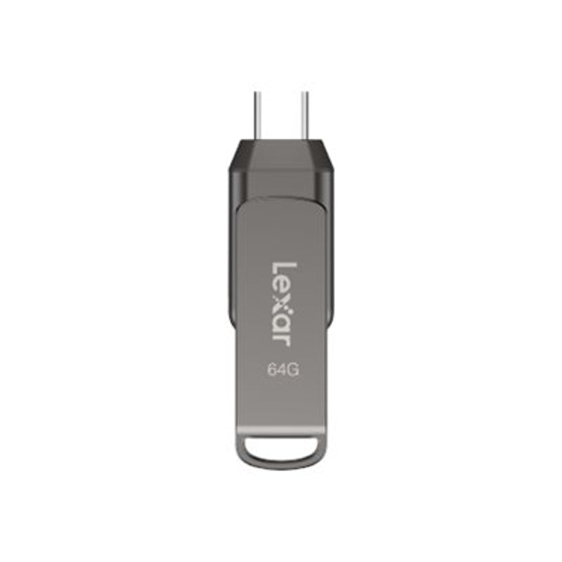 Lexar JumpDrive Dual Drive D400 — 2-in-1 Flash Drive up to 130MB/s read, 64 GB, USB Type-C/Type-A, Grey