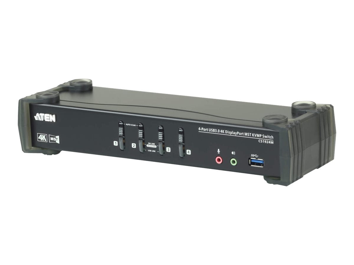 Aten CS1924M — 4-Port USB3.0 4K DisplayPort KVMP Switch with Built-in MST Hub