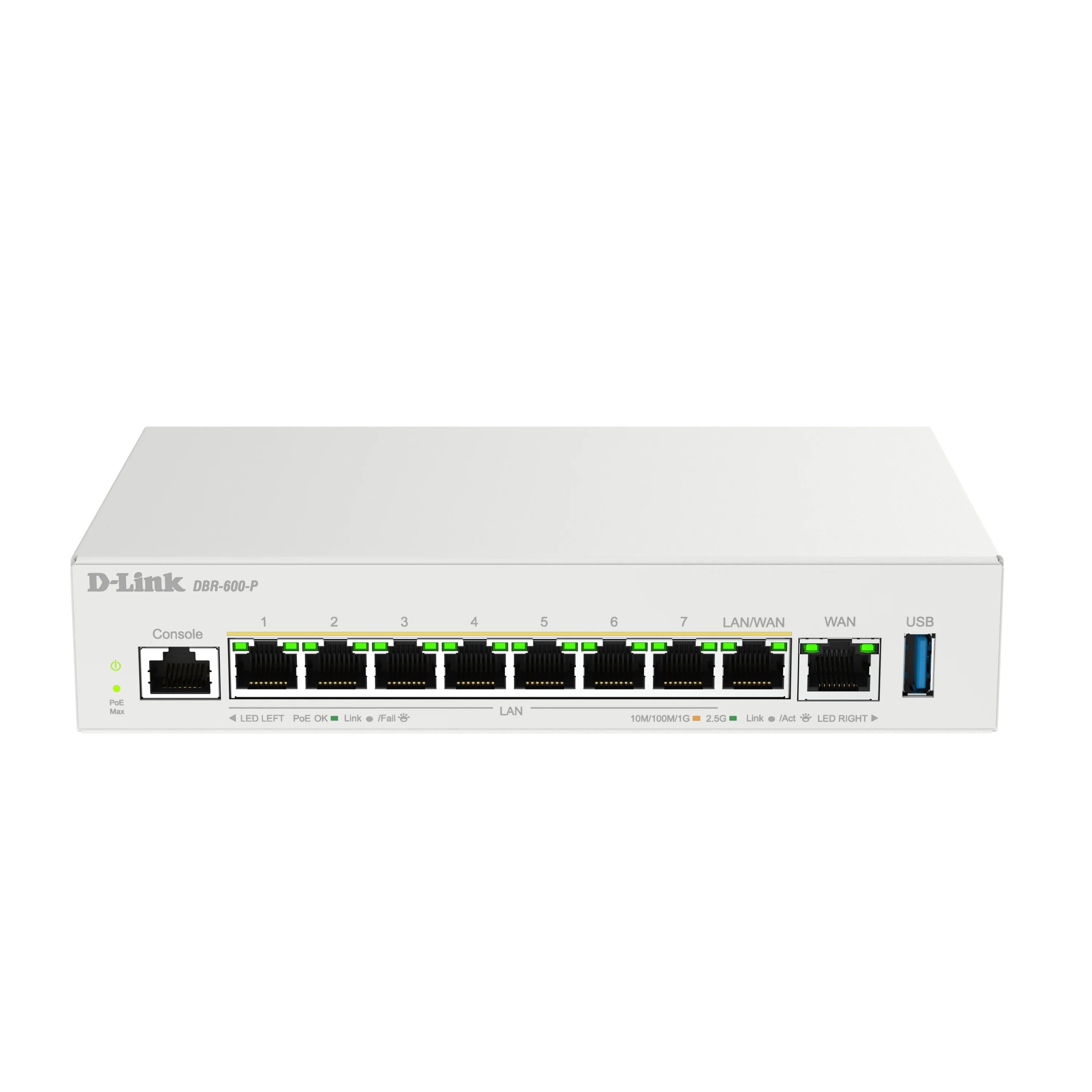 D-Link DBR-600-P/E — Wireless router, 10/100/1000 Mbit/s, Ethernet LAN (RJ-45) ports 8, Mesh Support Yes