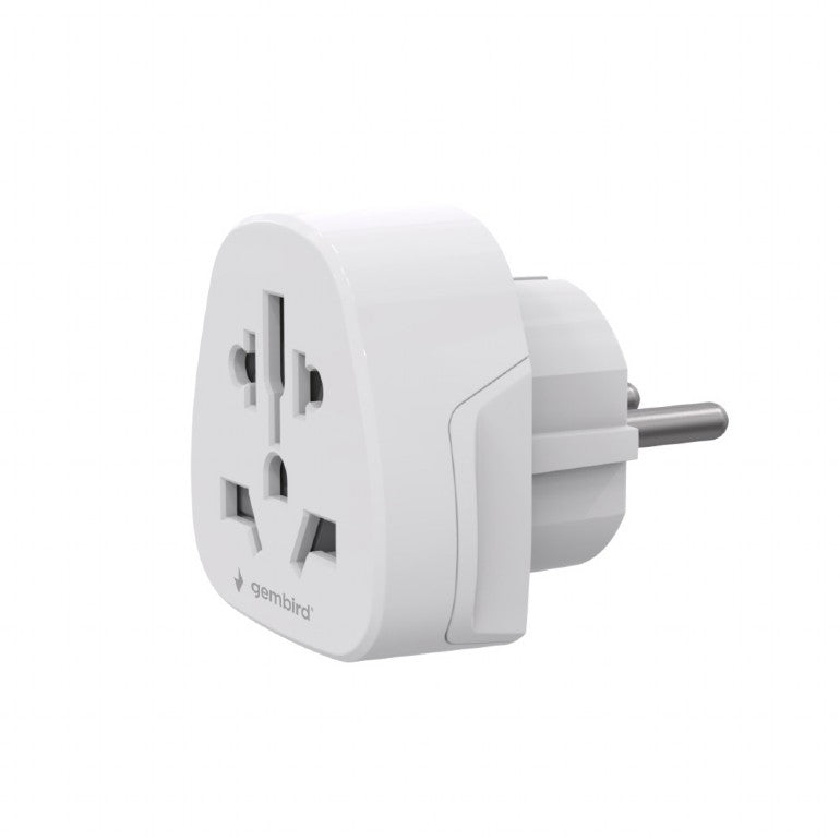Gembird A-AC-EUMINTF — World to EU power adapter plug, 15 A, Travel adapter