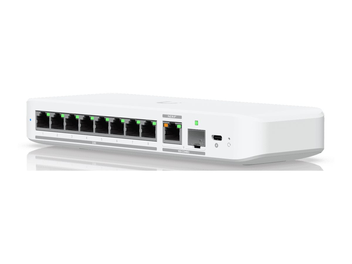 Ubiquiti Flex 2.5G — Flexible, 8-port 2.5 GbE switch, Desktop, Managed, 10 Gbps (RJ-45) ports quantity 1