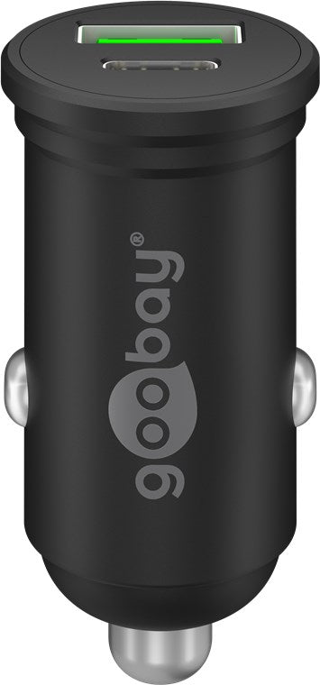 Goobay 61739 — Dual-USB Car Fast Charger USB-C PD (Power Delivery), 45 W