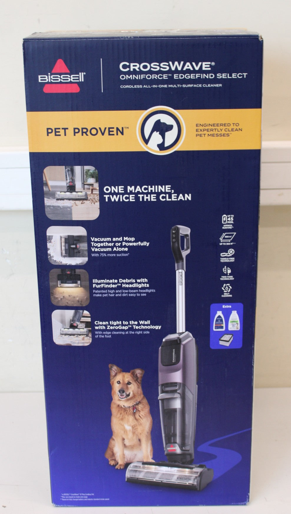 Bissell CrossWave OmniForce EdgeFind Select — All-in One Multi-Surface Cleaner, Cordless operating, Washing function, 25.9 V