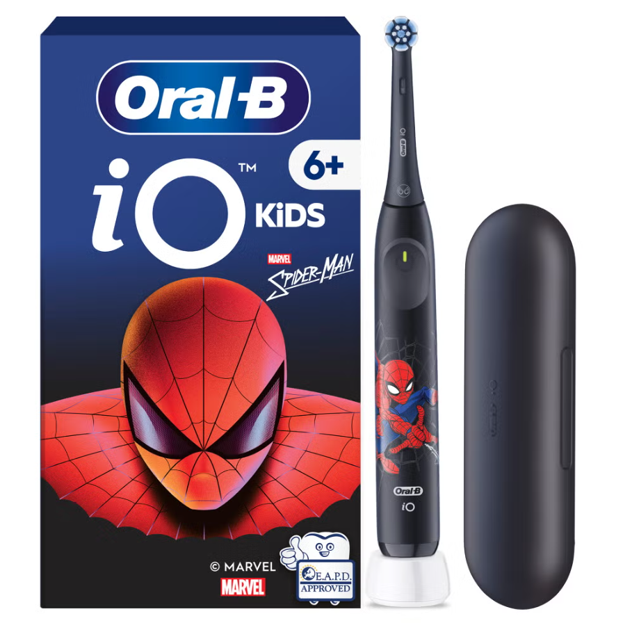 Oral-B iO Kids Marvel Spiderman — Electric Toothbrush with Travel Case, 6Y+, Rechargeable, For kids, Number of brush heads included 1