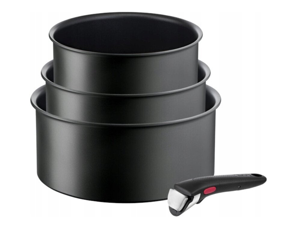 TEFAL L7649453 Ingenio Ultimate — Pot Set, 4 pcs, Aluminum, Black