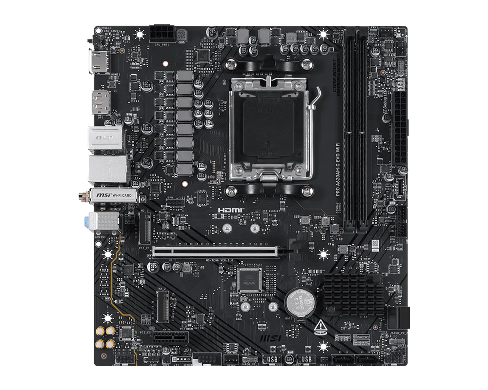 MSI PRO A620AM-G EVO WIFI, Processor family AMD, Processor socket AM5, DDR5