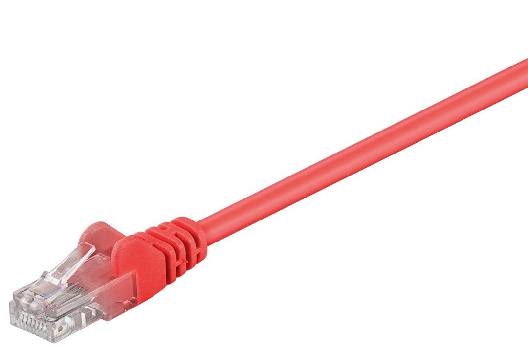 Goobay 68349 — CAT 5e patch cable, U/UTP, Red, 10 m