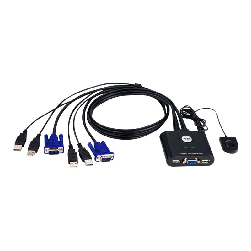 Aten KVM  Cable KVM Switches  CS22U Search Product or keyword   2-Port USB VGA Cable KVM Switch with Remote Port Selector