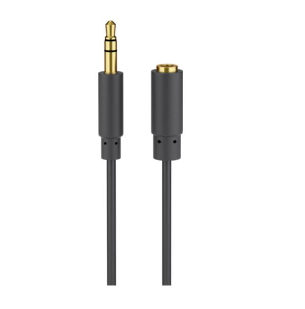 Goobay 97122 — Headphone and audio AUX extension cable; 3.5 mm; 3-pin; slim