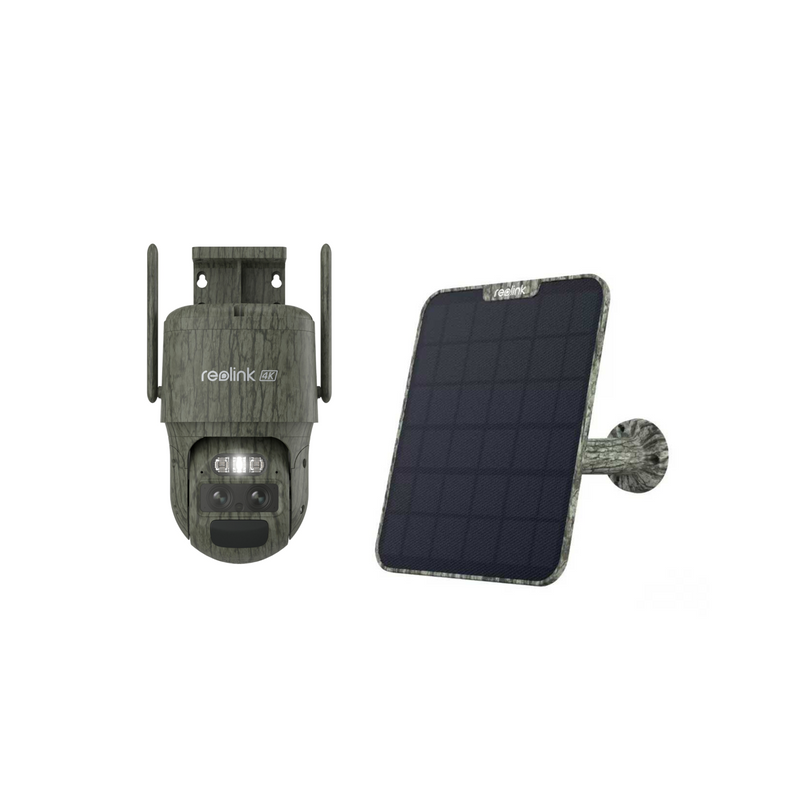Reolink TrackMix Series G770 Camouflage with Solar Panel 2 4G LTE Dual-Lens Battery Security Camera, PTZ, 8 MP, 2.8mm/F1.6