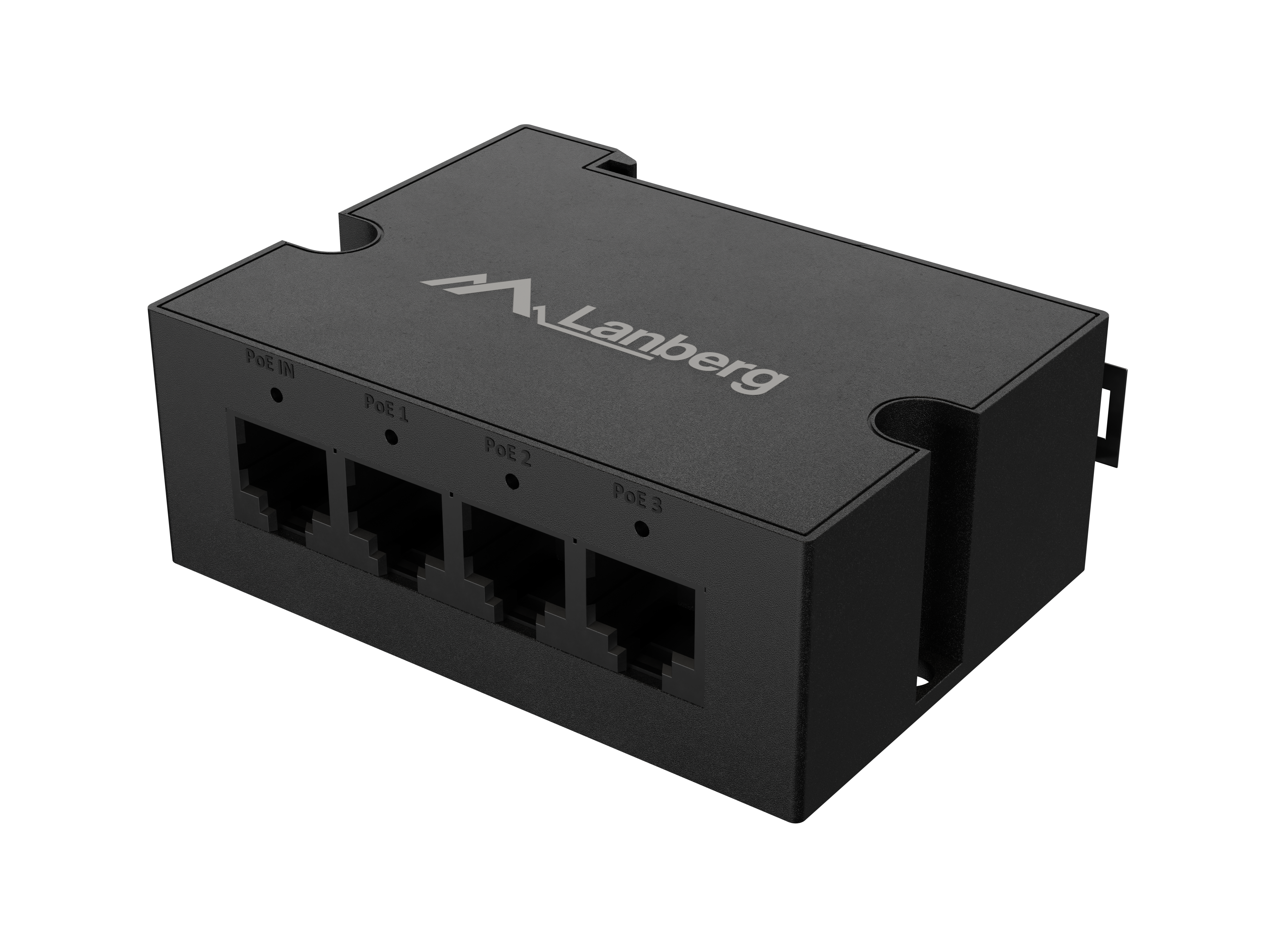 Lanberg DIN-GE4-BT-90W — Switch PoE Extender 1xIn 3xOut Gigabit Ethernet Din Rail BT 90W metal clips