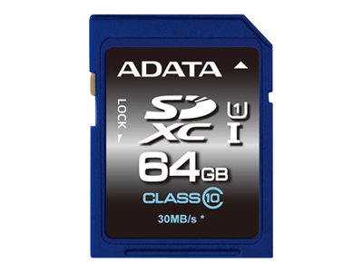 ADATA Premier, 64 GB, SDHC, Flash memory class 10