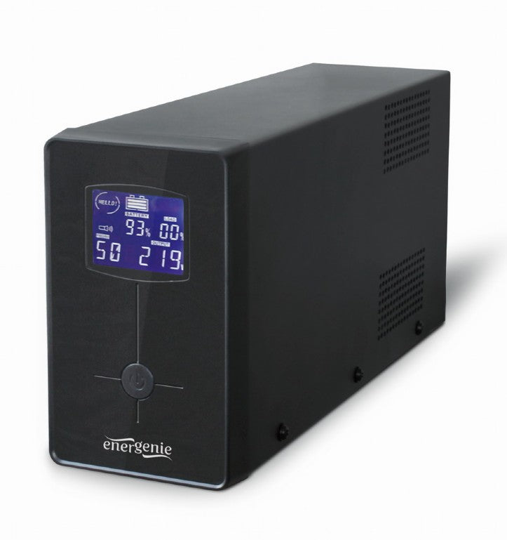 EnerGenie EG-UPS-034 — UPS with USB and LCD display, Black, 1500 VA, 900 W