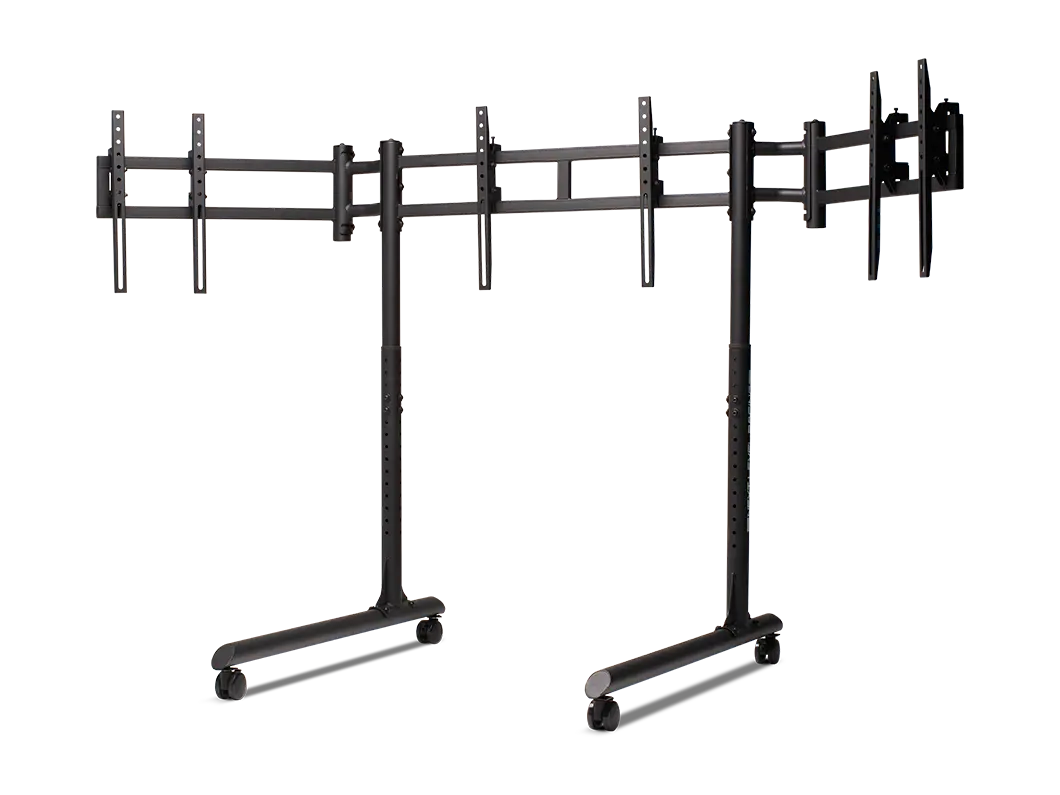 Next Level Racing Floor stand, Tube Freestanding Triple Monitor Stand, Up to 3x43 ", Height adjustment, Tilt