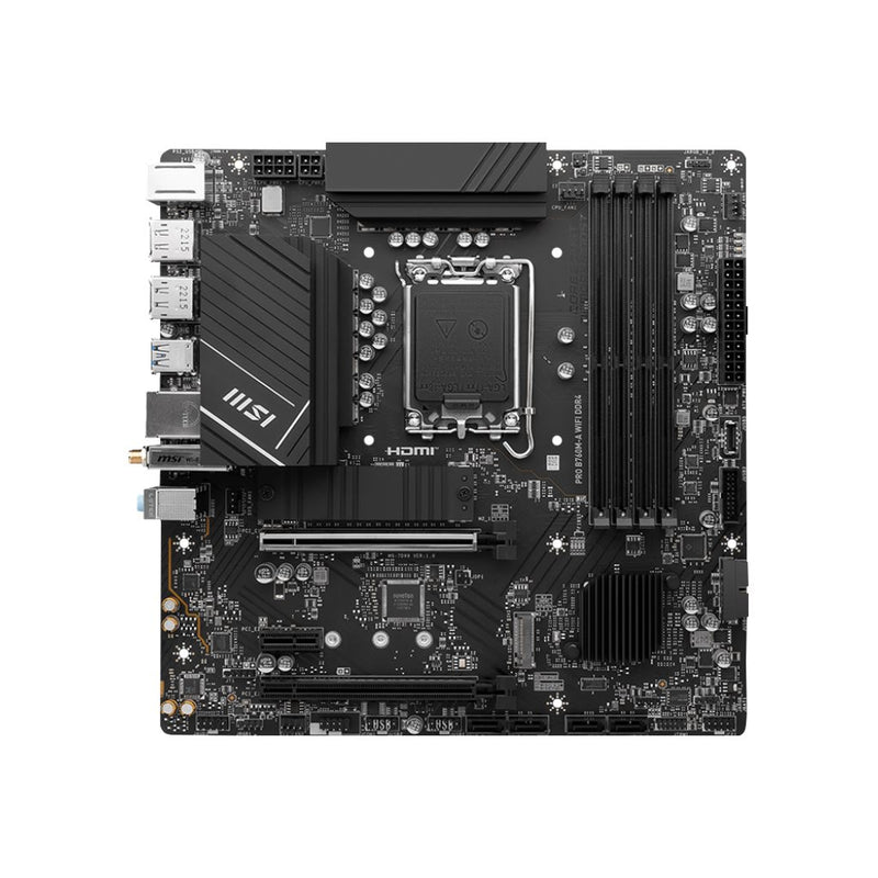 MSI PRO B760M-A WIFI DDR4, Processor family Intel, Processor socket LGA1700, Number of SATA connectors 4