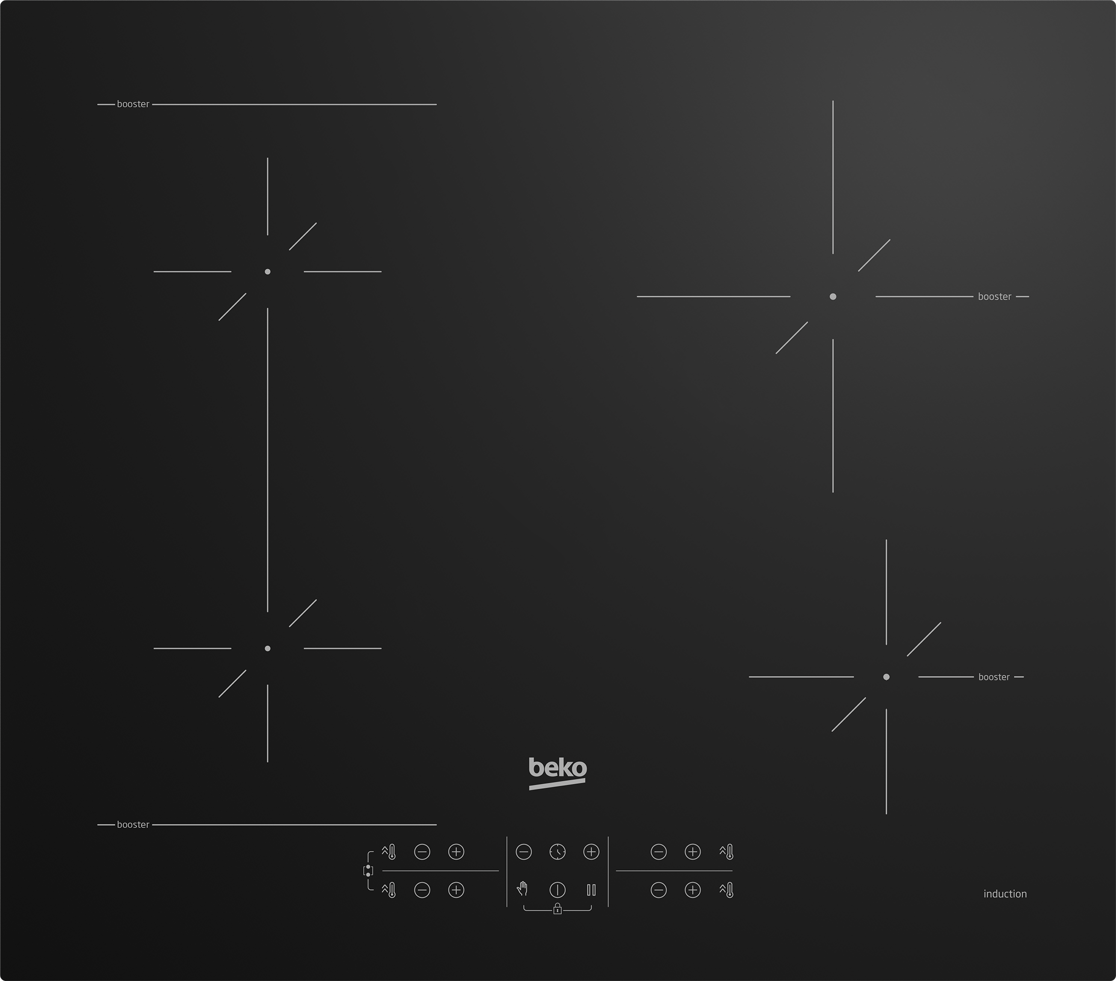 BEKO Hob HII64200SFMT, Induction, Number of burners/cooking zones 4, Touch