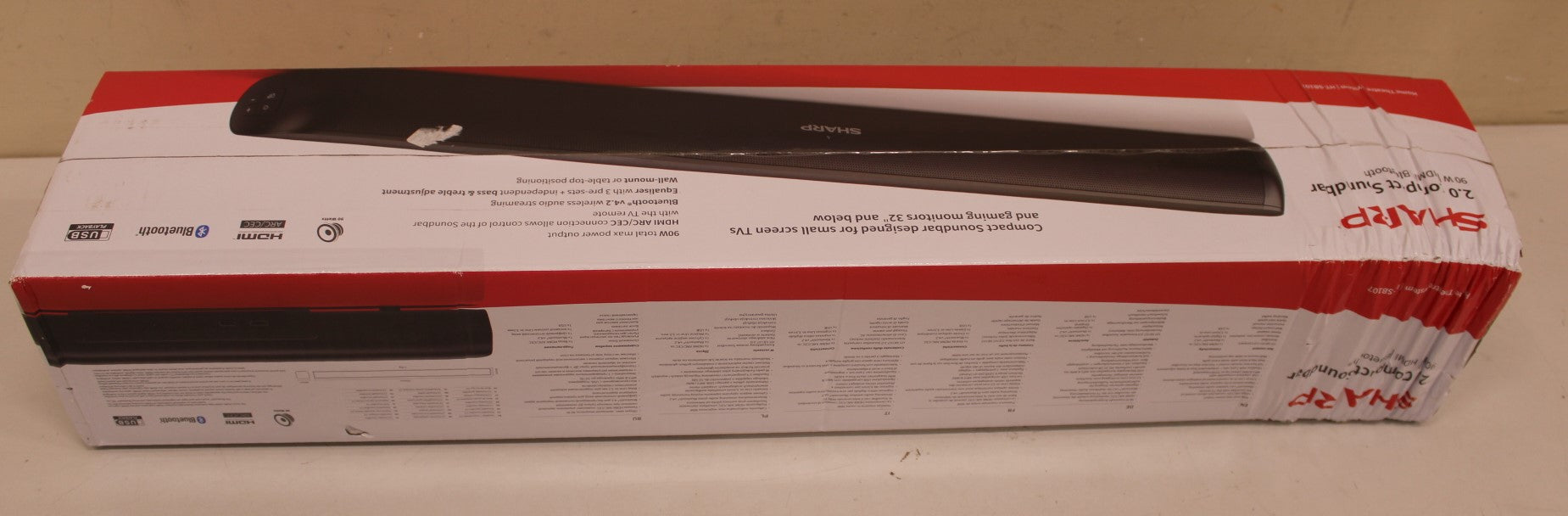 Sharp HT-SB107 — Soundbar Speaker, Yes, Sharp Soundbar Speaker, Gloss Black