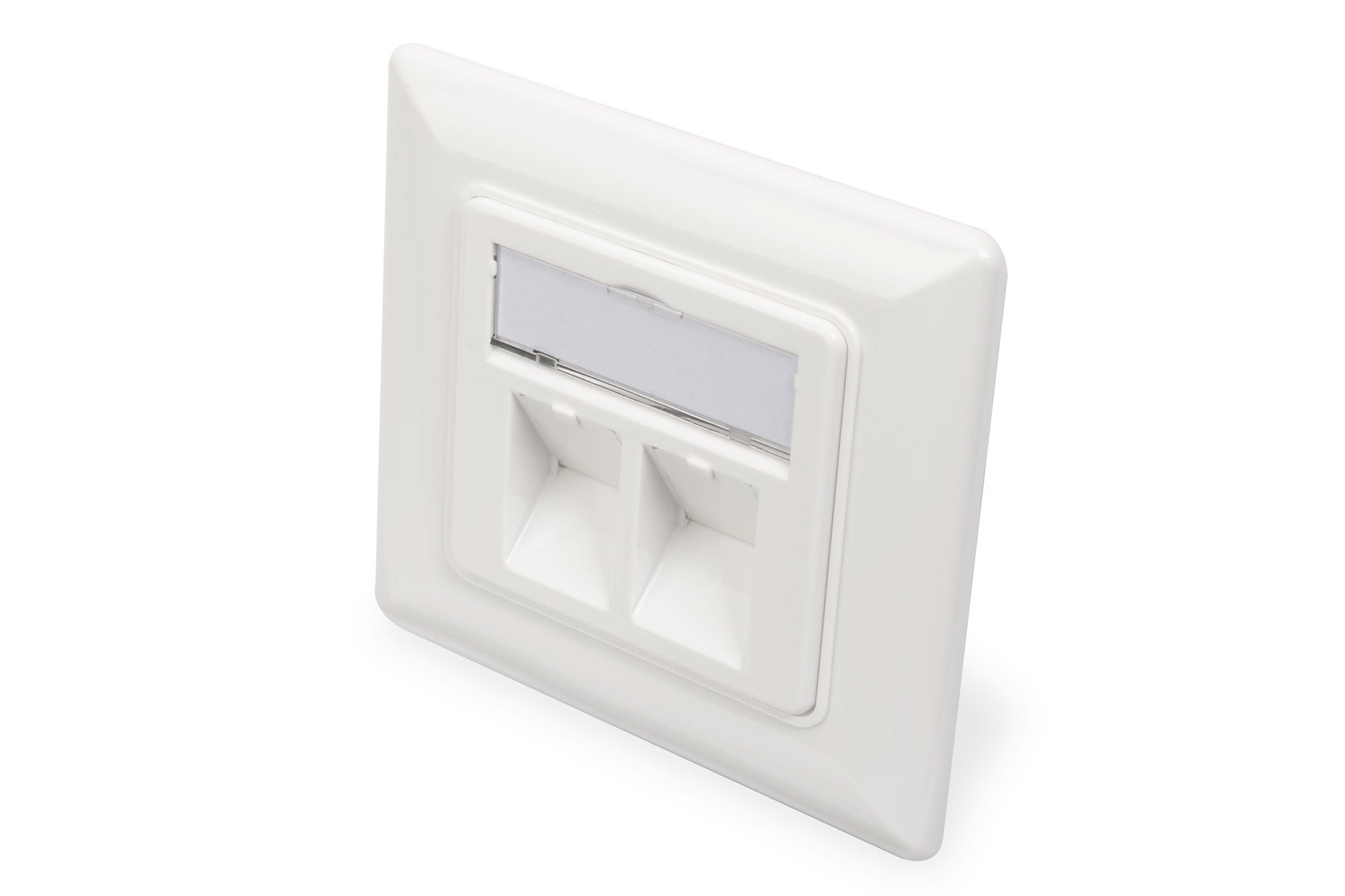 Digitus DN-93801-1 — Wallplate for Keystone Modules, German type, middle plate 50x50 mm, frame 80x80 mm