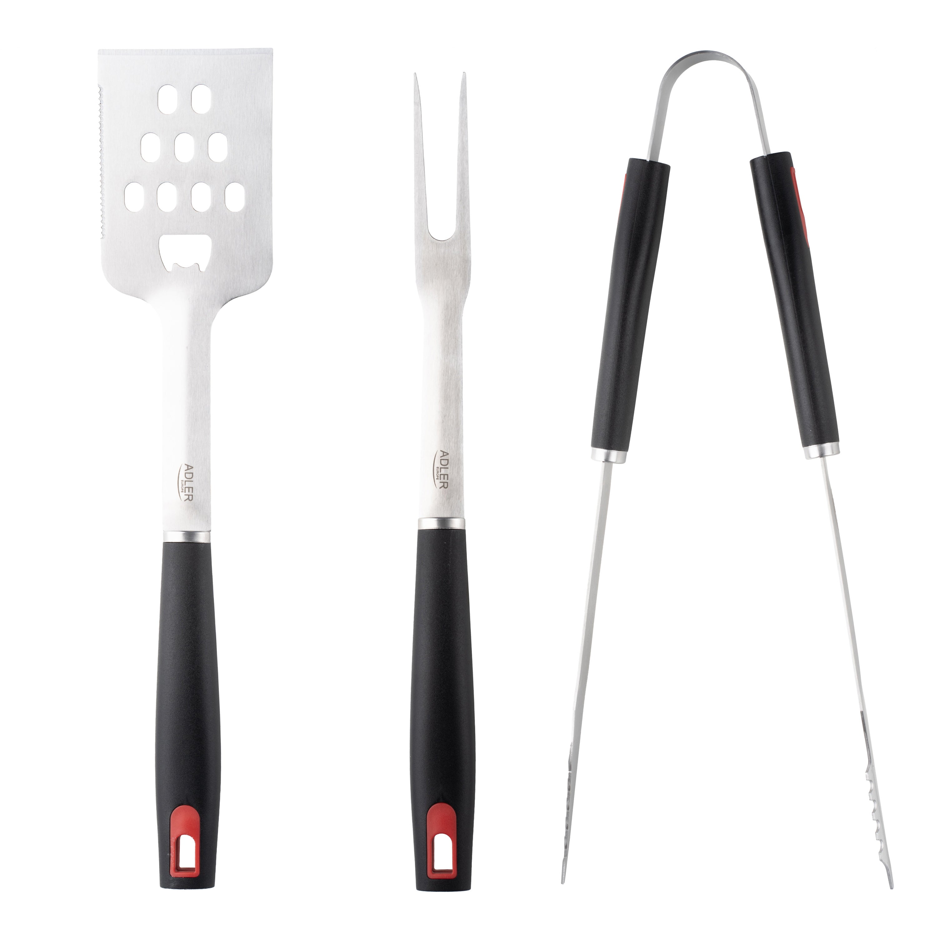 Adler AD 6727 — Grill Utensil Set with Carrying Case, Grill Cutlery Set, 4 pc(s), Stainless Steel/Black