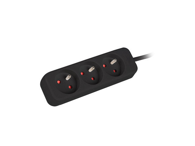 Lanberg PS0-03E-0150-BK — Cable Power Strip, 3X French Outlets Quality-Grade Copper, 1.5 m