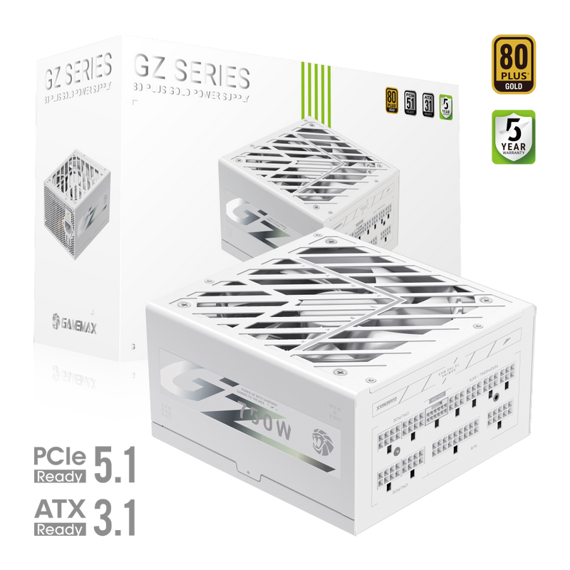 Gamemax PSU GZ 750G WH, 750 W, Gold, White