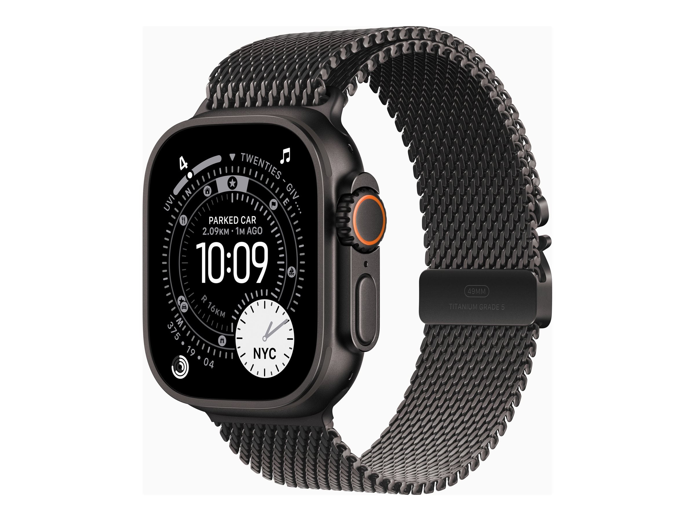 Apple Watch Ultra 3 GPS + Cellular 49mm Black Titanium Case with Black Titanium Milanese Loop - Large
