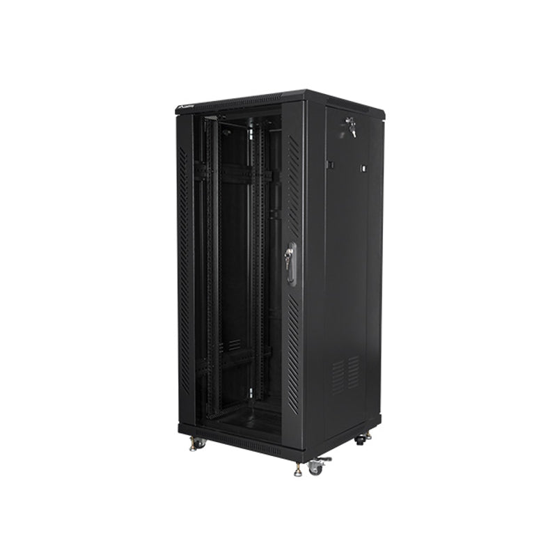 Lanberg FF01-6627-12B — Rack cabinet 19" free-standing 27U/600x600 (flat pack), Black