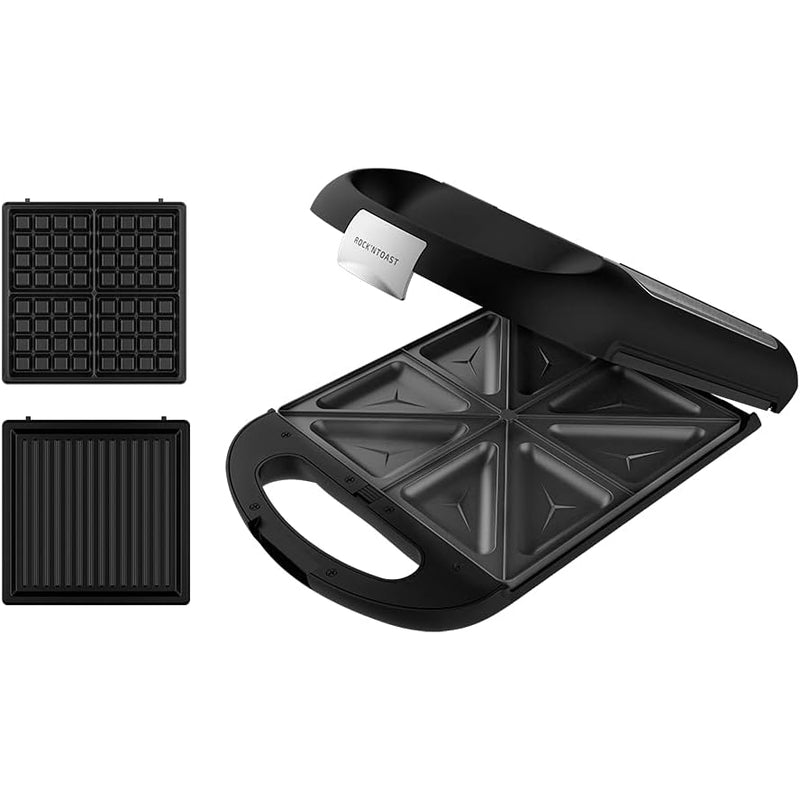 Cecotec Rock'nToast Family 3in1 — Sandwich Maker, 1500 W, Number of plates 3, Black