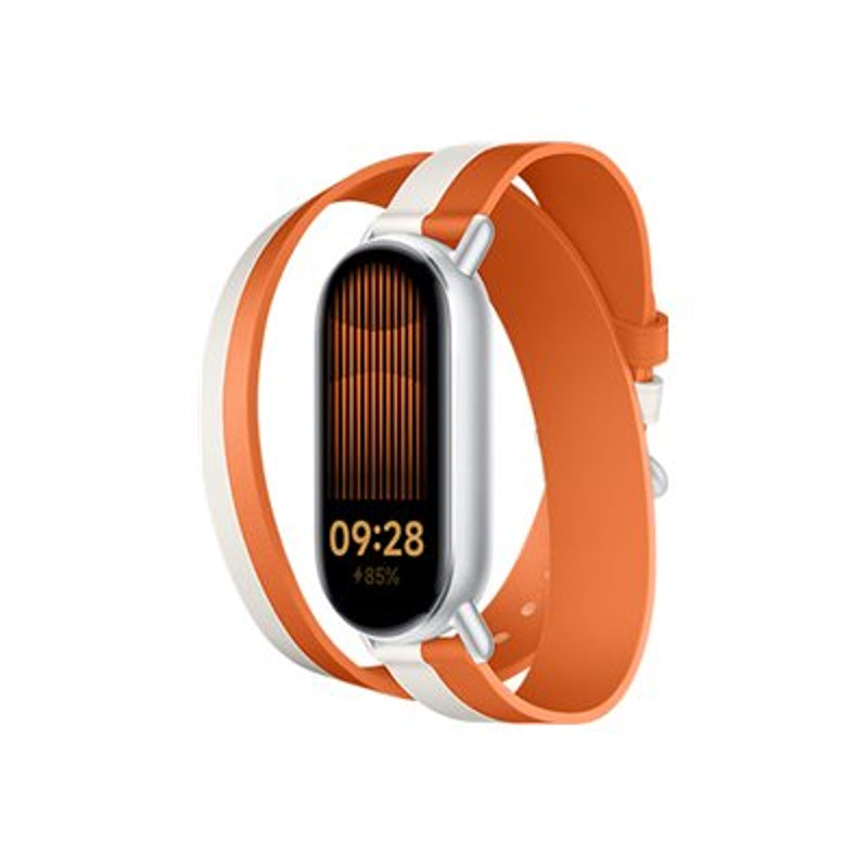 Xiaomi Dual-tone Leather Strap, 140–180mm, White and Orange, Calf Leather, PU (inside)