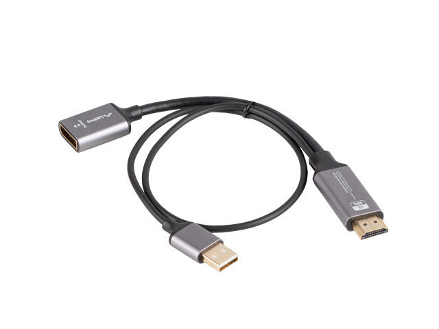 Lanberg AD-HD-DP-02 — HDMI (M) to Displayport (F) Adapter 4K on cable 20cm, Silver
