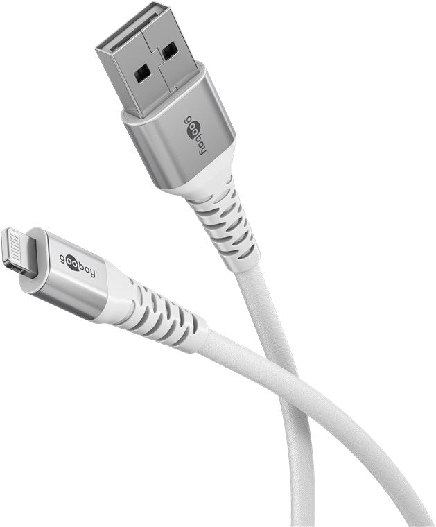 Goobay 74512 — Lightning USB-A Supersoft Textile Cable with Metal Plugs