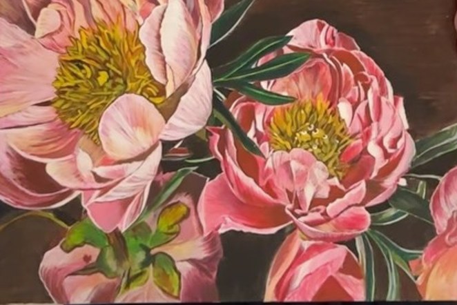 Peonies, painting by Katya Muhhina