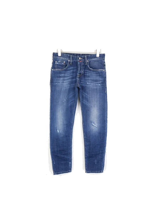 TAKESHY KUROSAWA TK 08 Men Jeans Buttoned Blue Slim Distressed Non-Stretch