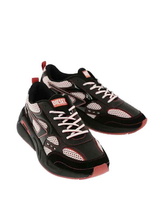 DIESEL FABRIC S-SERENDIPITY SPORT LOW TOP SNEAKERS WITH PERFORATED DETAILS